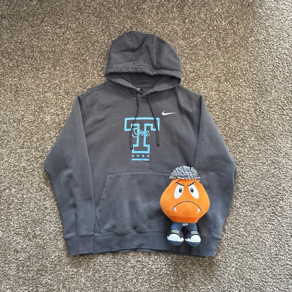 Nike Charcoal Hoodie with Blue Accents